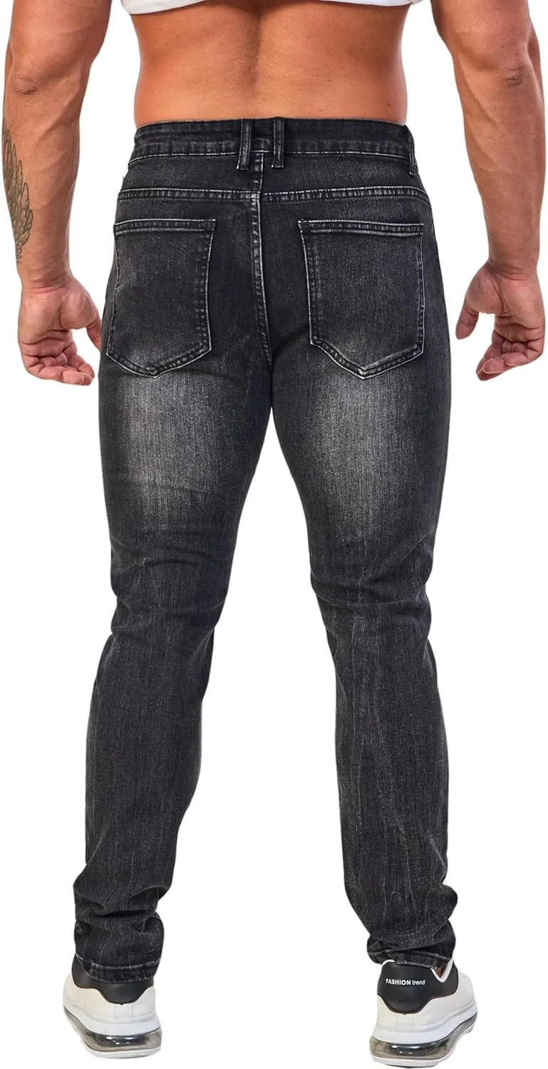 Men's Slim Fit Stretch Jeans Ripped Skinny Distressed Fashion Comfort Flex Waist Pants