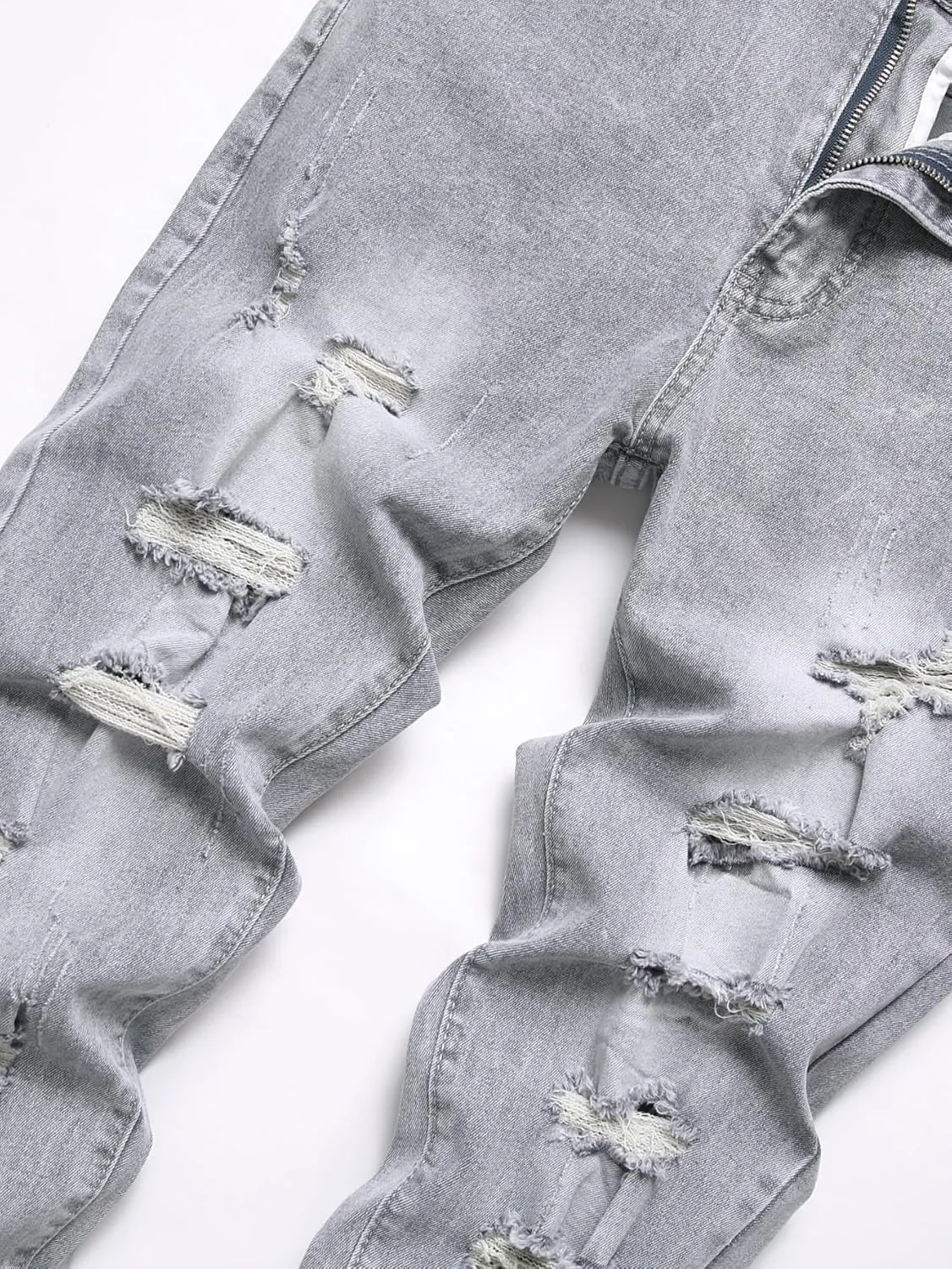 Men's Slim Fit Stretch Jeans Ripped Skinny Distressed Fashion Comfort Flex Waist Pants