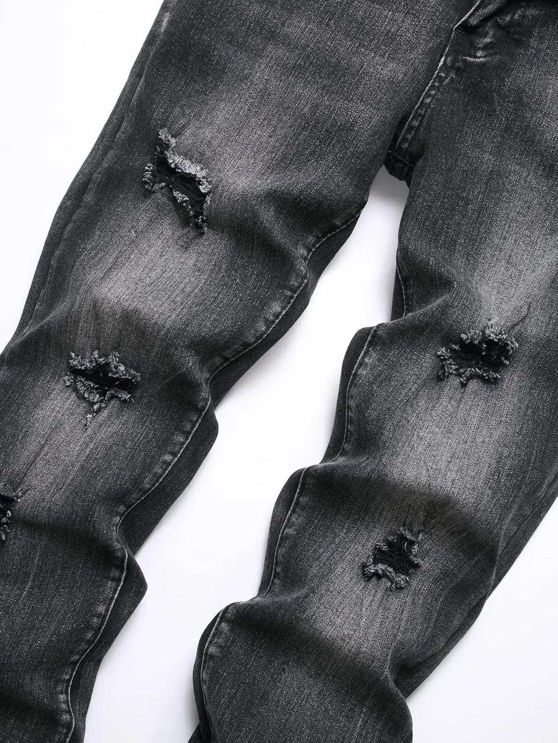 Men's Slim Fit Stretch Jeans Ripped Skinny Distressed Fashion Comfort Flex Waist Pants