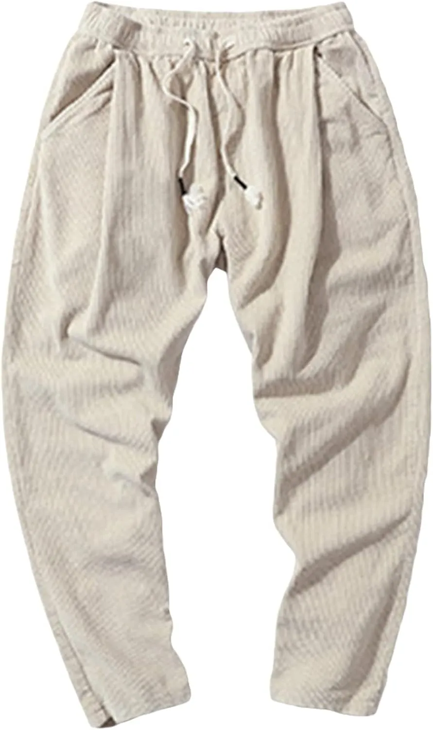Men's Slim Straight Fit Stretch Corduroy Pant Expandable Waist Classic Fit Flat Front Pant Comfort Chino Pant