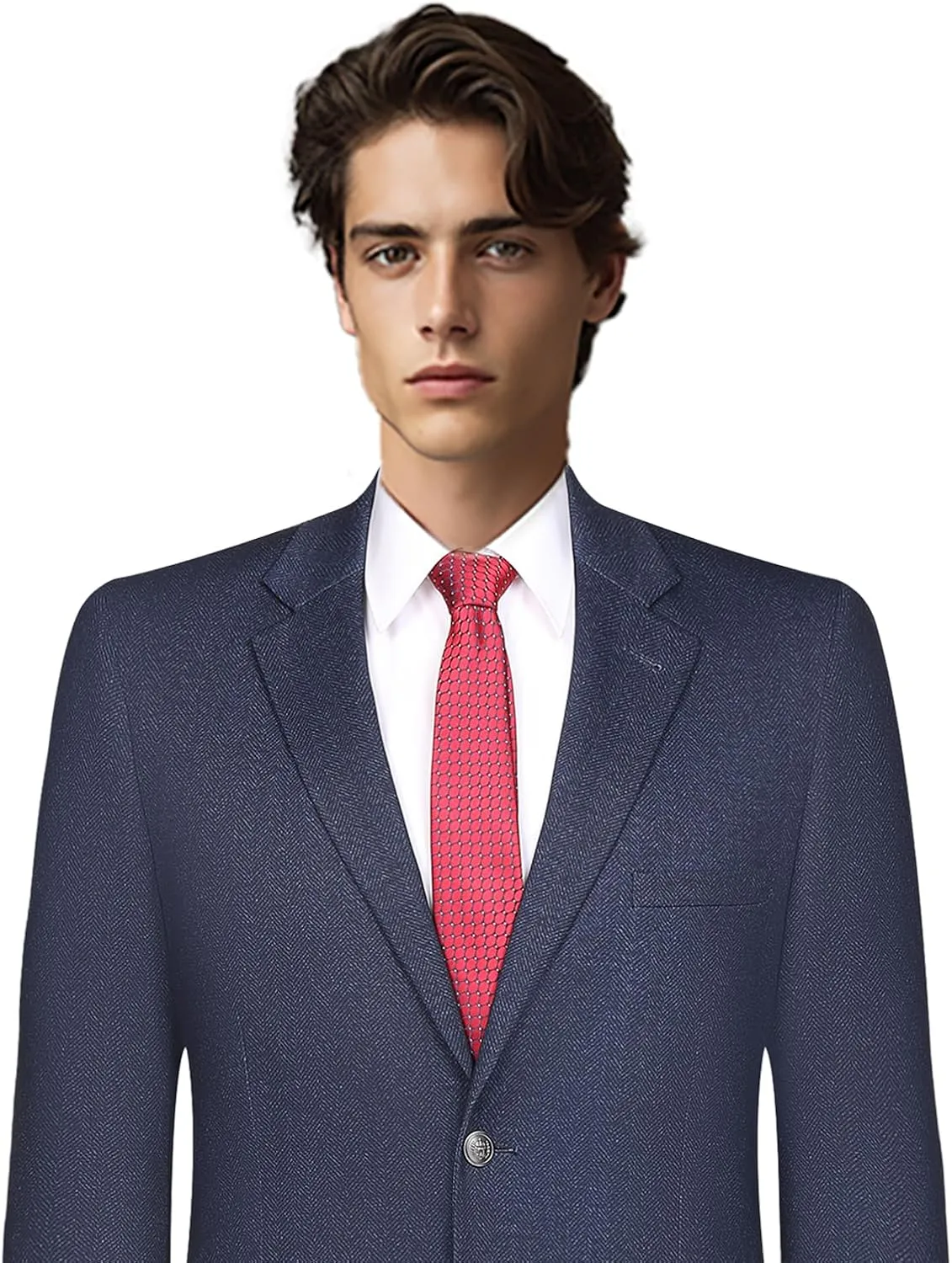 Men's Sport Coat Classic Fit Blazer 2 Button Notch Lapel Business Knit Suits Jacket
