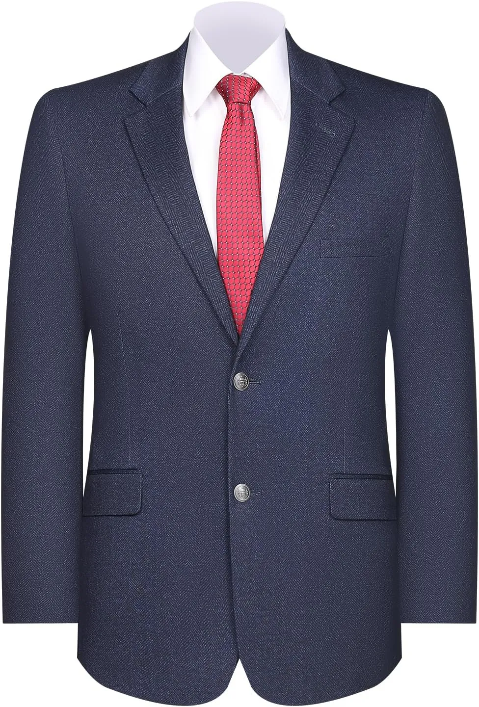 Men's Sport Coat Classic Fit Blazer 2 Button Notch Lapel Business Knit Suits Jacket