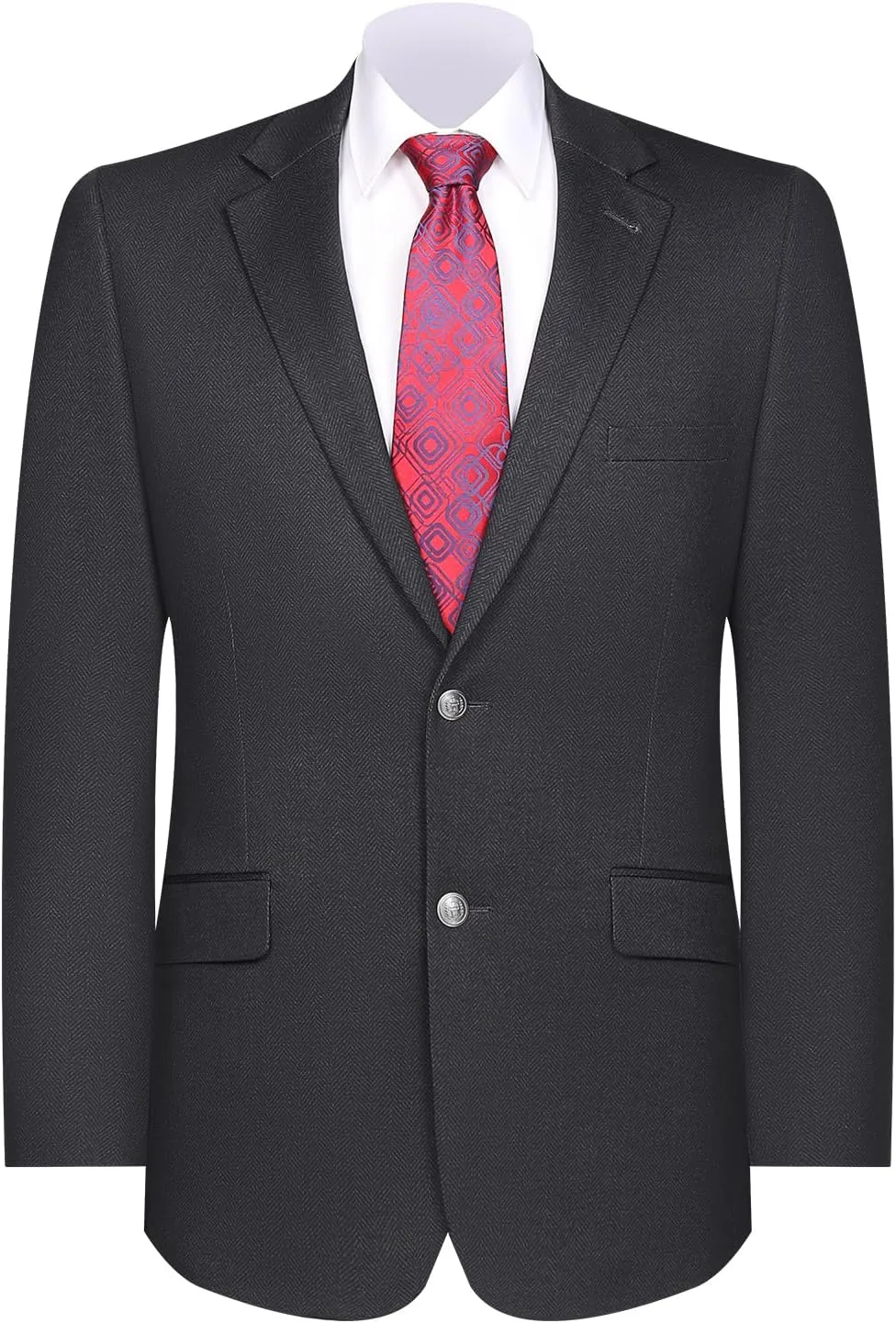 Men's Sport Coat Classic Fit Blazer 2 Button Notch Lapel Business Knit Suits Jacket