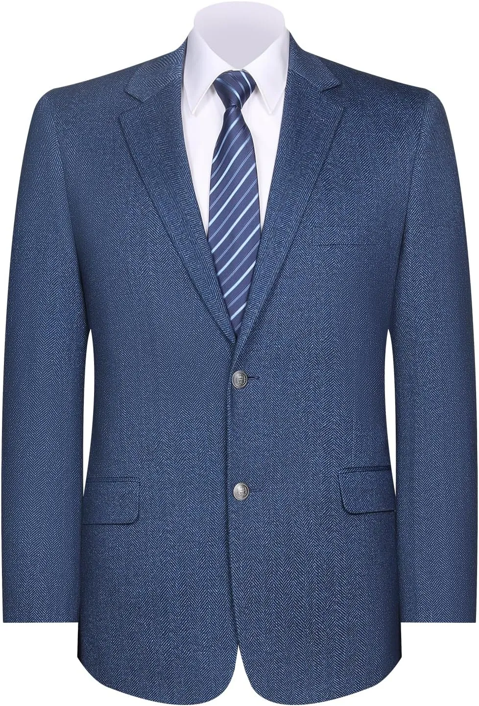Men's Sport Coat Classic Fit Blazer 2 Button Notch Lapel Business Knit Suits Jacket