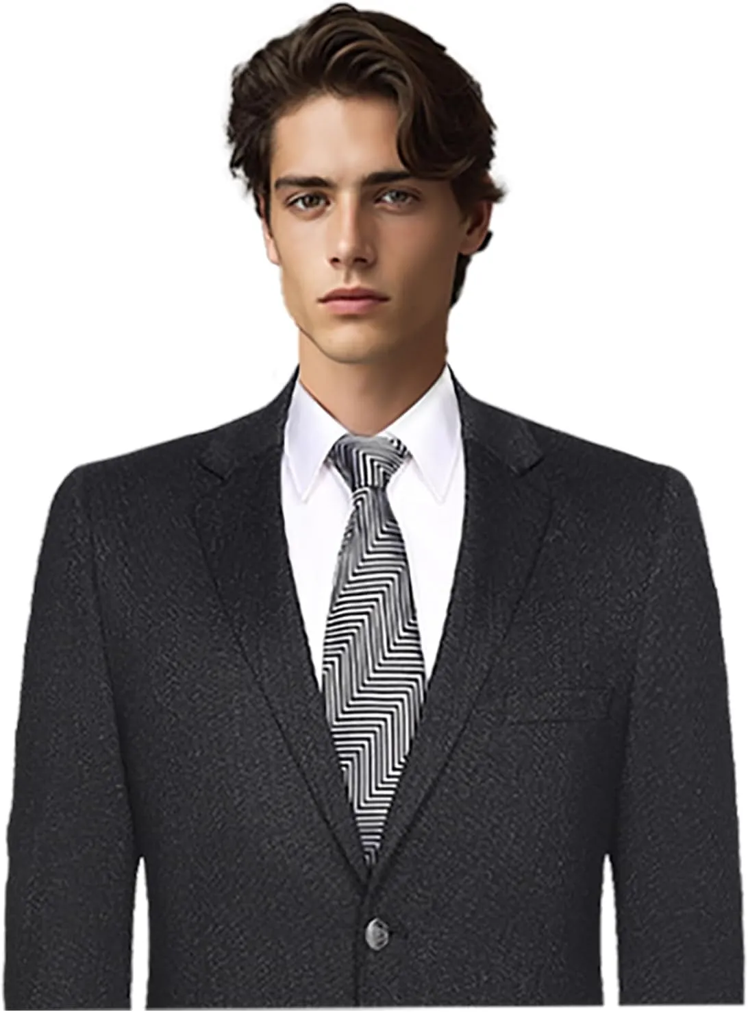 Men's Sport Coat Classic Fit Blazer 2 Button Notch Lapel Business Knit Suits Jacket