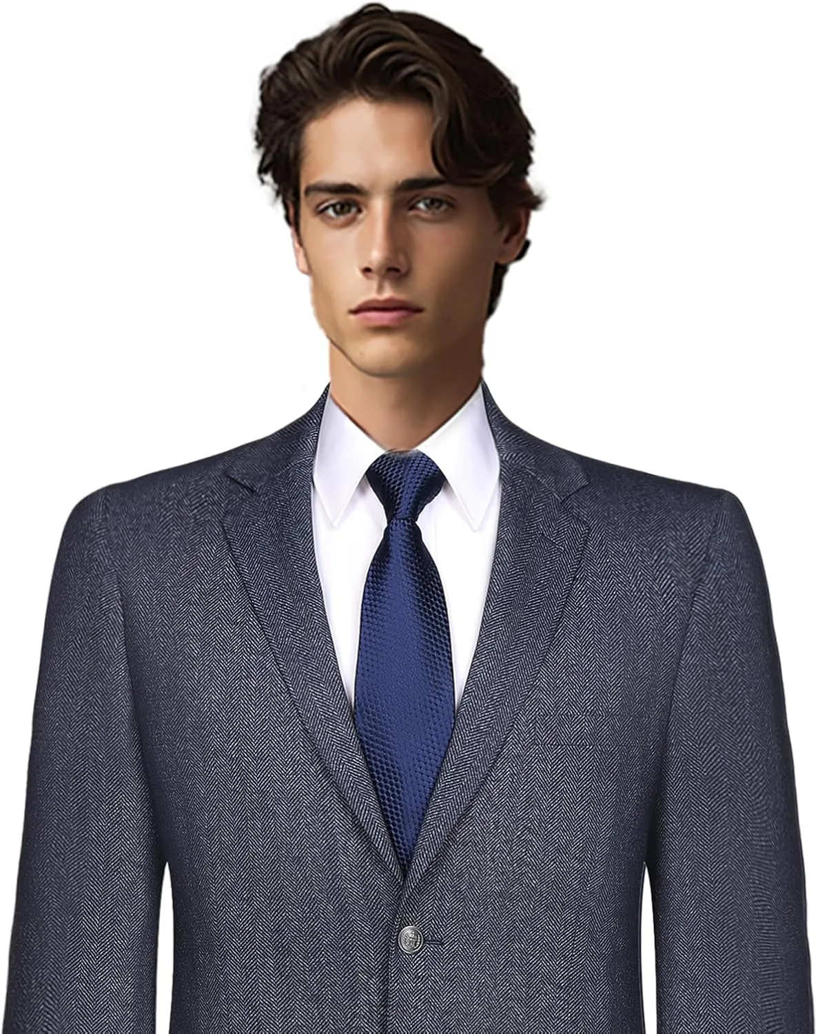 Men's Sport Coat Classic Fit Blazer 2 Button Notch Lapel Business Knit Suits Jacket
