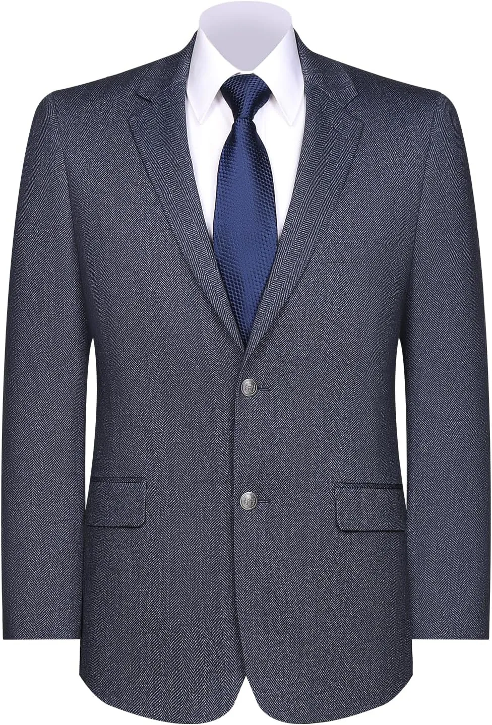 Men's Sport Coat Classic Fit Blazer 2 Button Notch Lapel Business Knit Suits Jacket