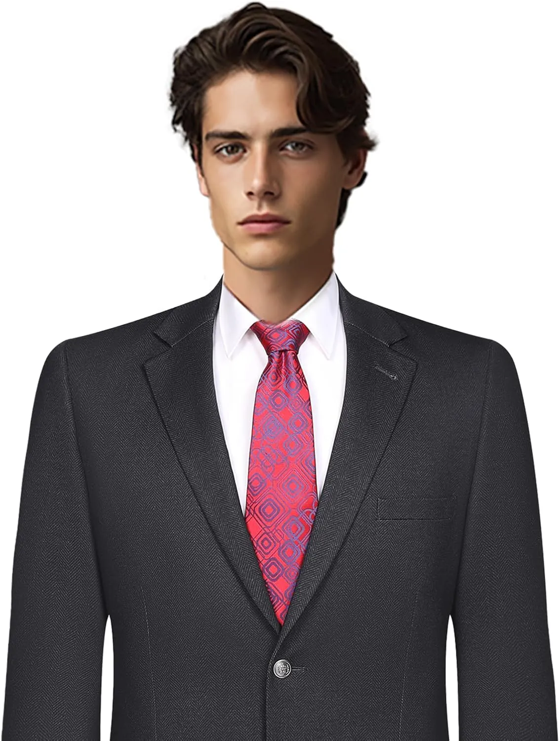 Men's Sport Coat Classic Fit Blazer 2 Button Notch Lapel Business Knit Suits Jacket