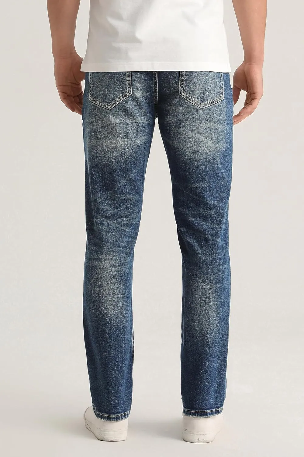 Men's Stretch Regular Fit Straight-Leg Cotton Fashion Comfort Flex Waist Denim Pants Jeans