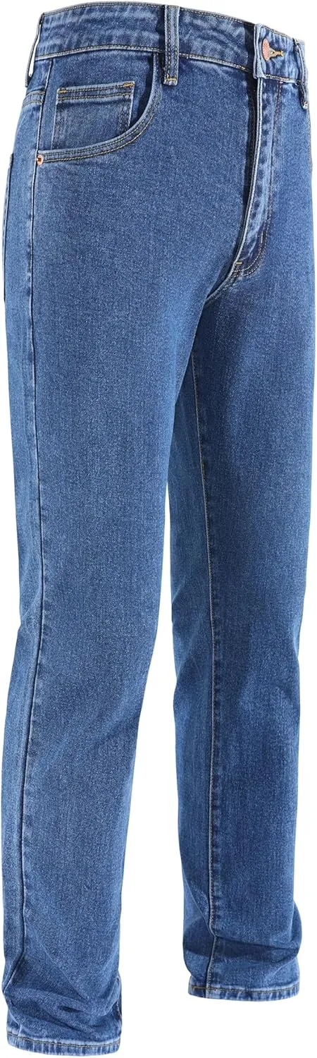 Men's Stretch Regular Fit Straight-Leg Cotton Fashion Comfort Flex Waist Denim Pants Jeans