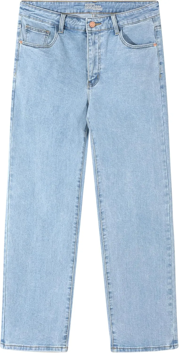 Men's Stretch Regular Fit Straight-Leg Cotton Fashion Comfort Flex Waist Denim Pants Jeans