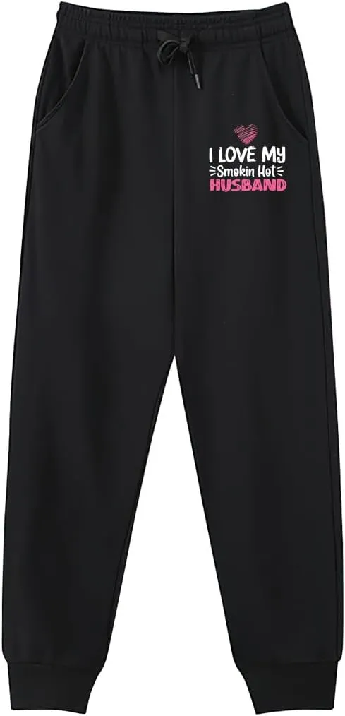 Men's Sweatpants I Love My Smokin Hot Husband 1 Stretch Waistband Comfort Gym Pants