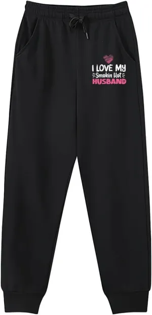 Men's Sweatpants I Love My Smokin Hot Husband 1 Stretch Waistband Comfort Gym Pants