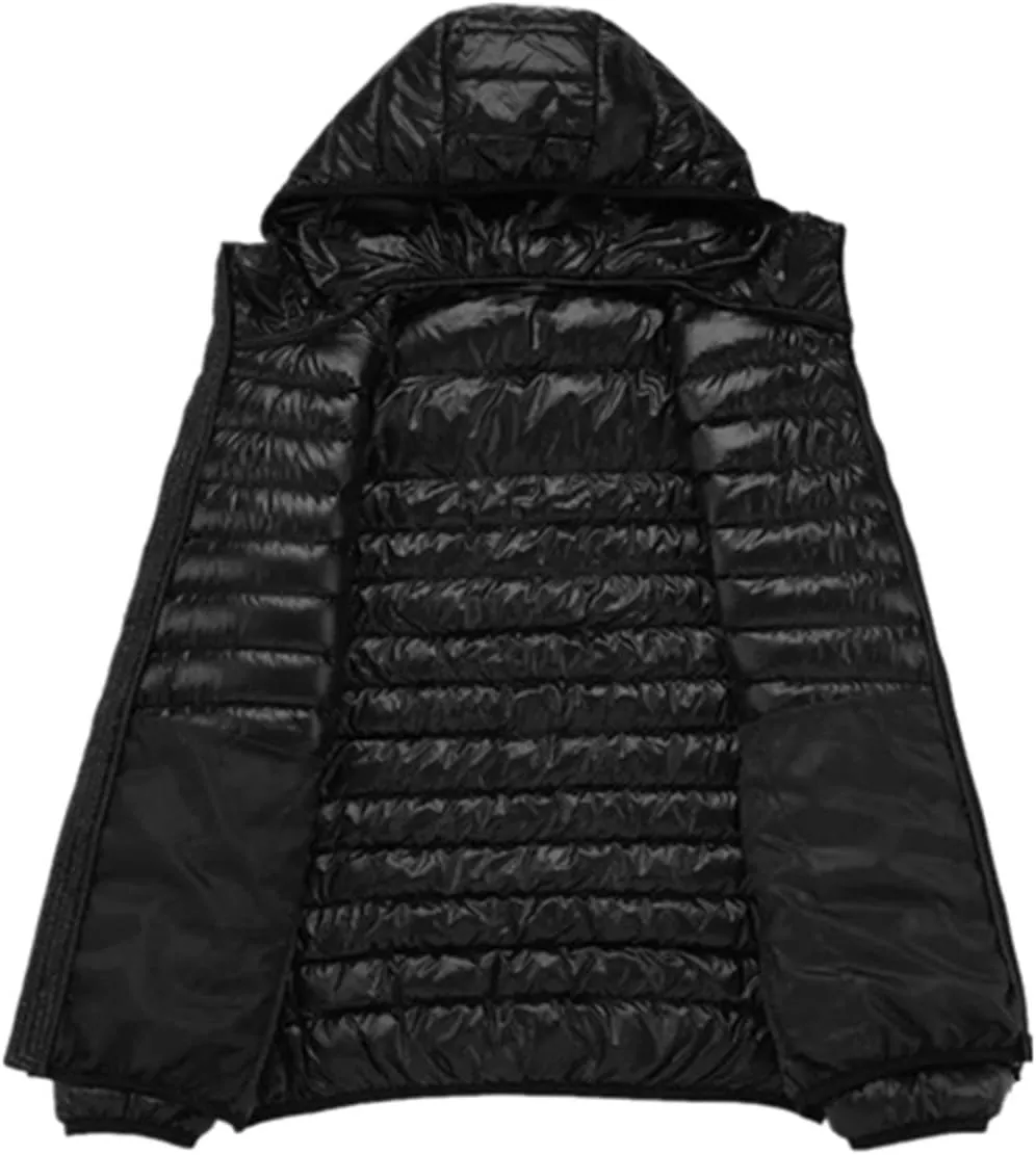 Men's Ultralight Packable Hooded Down Jacket Puffer Down Coats