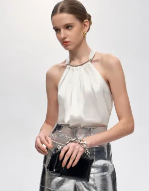 Metallic Detail Sleeveless Top