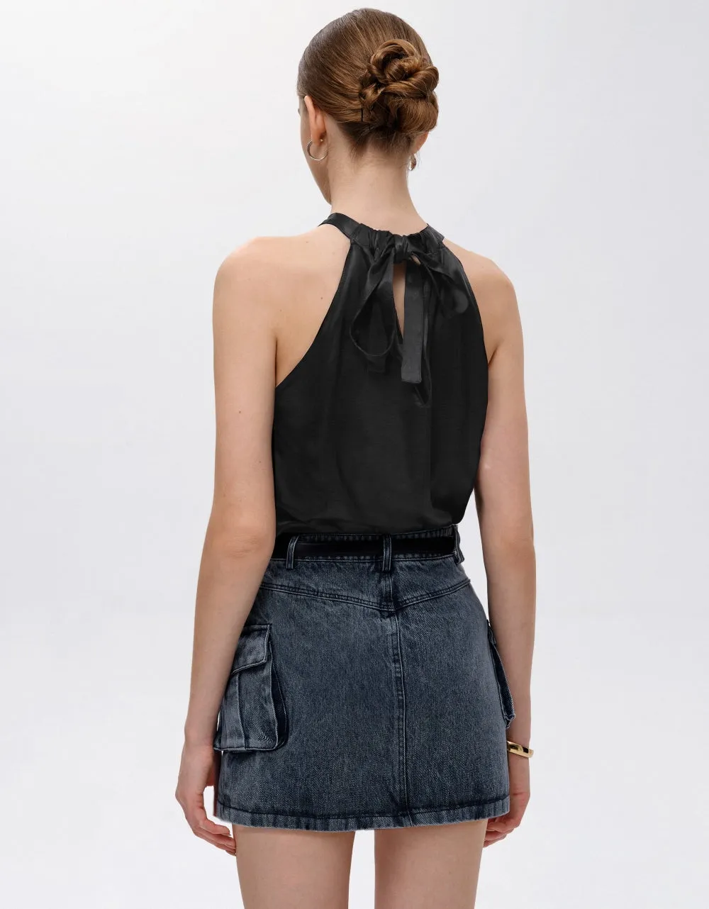 Metallic Detail Sleeveless Top