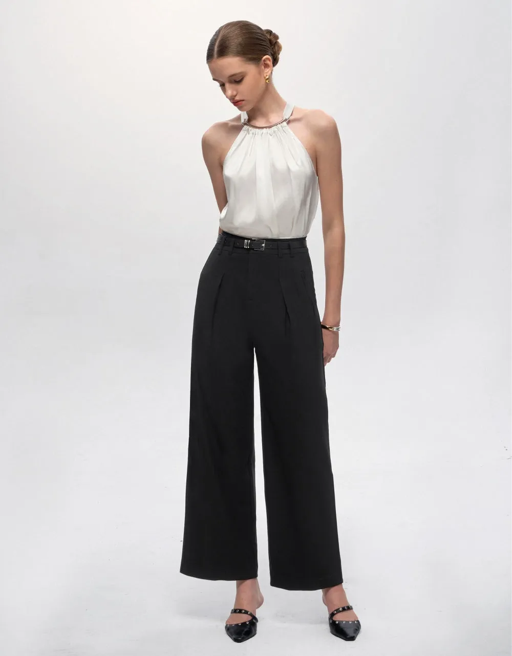 Metallic Detail Sleeveless Top