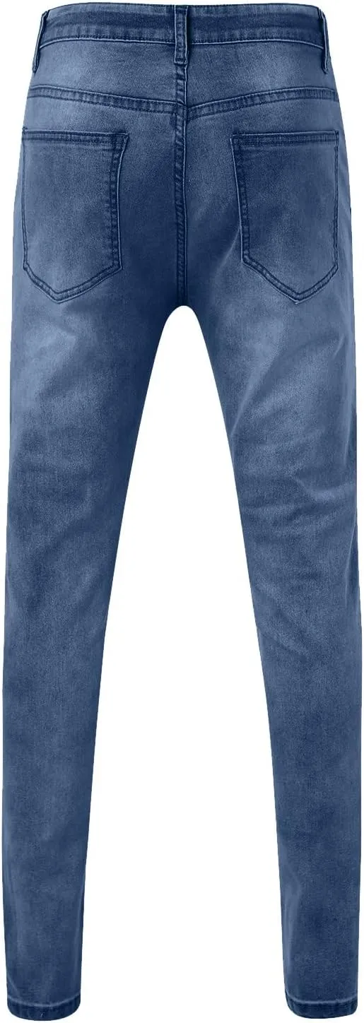 MIDOO Slim Fit Jeans for Men Ripped Distressed Straight Leg Denim Pants Fashion Comfort Pants Trousers with Pockets