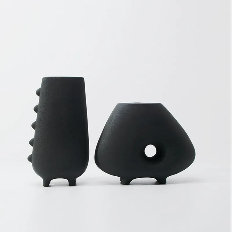 Minimalist Black & White Ceramic Table Vase