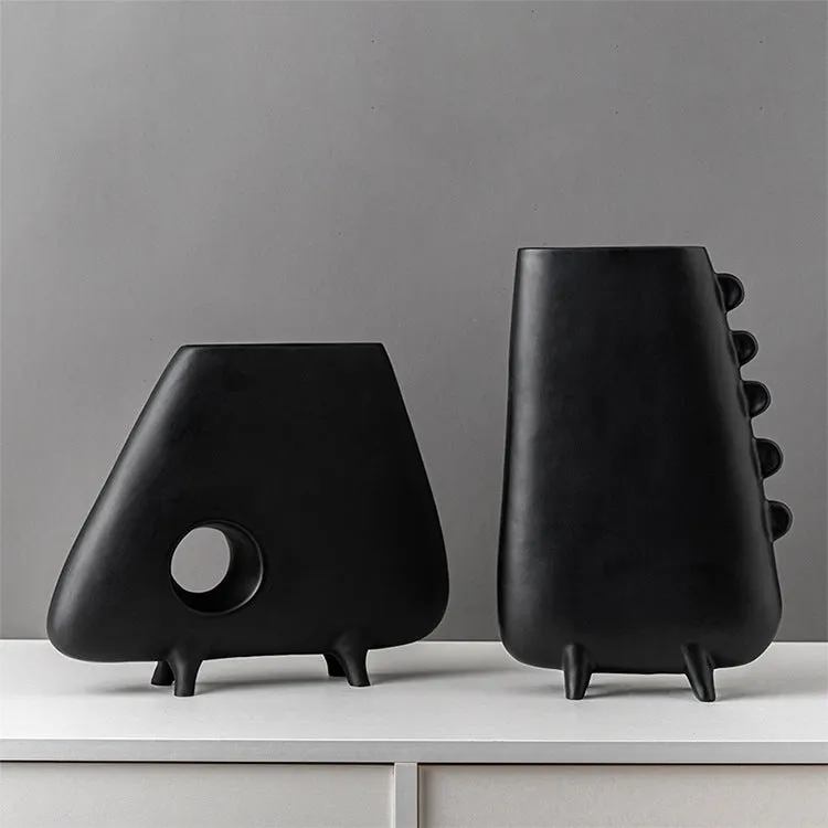 Minimalist Black & White Ceramic Table Vase