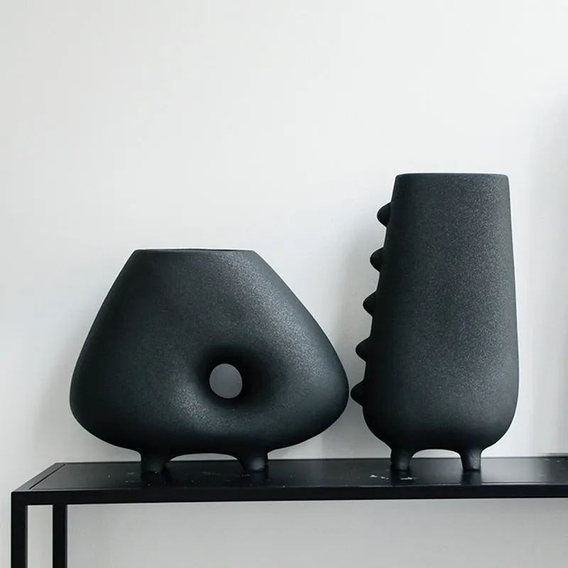 Minimalist Black & White Ceramic Table Vase