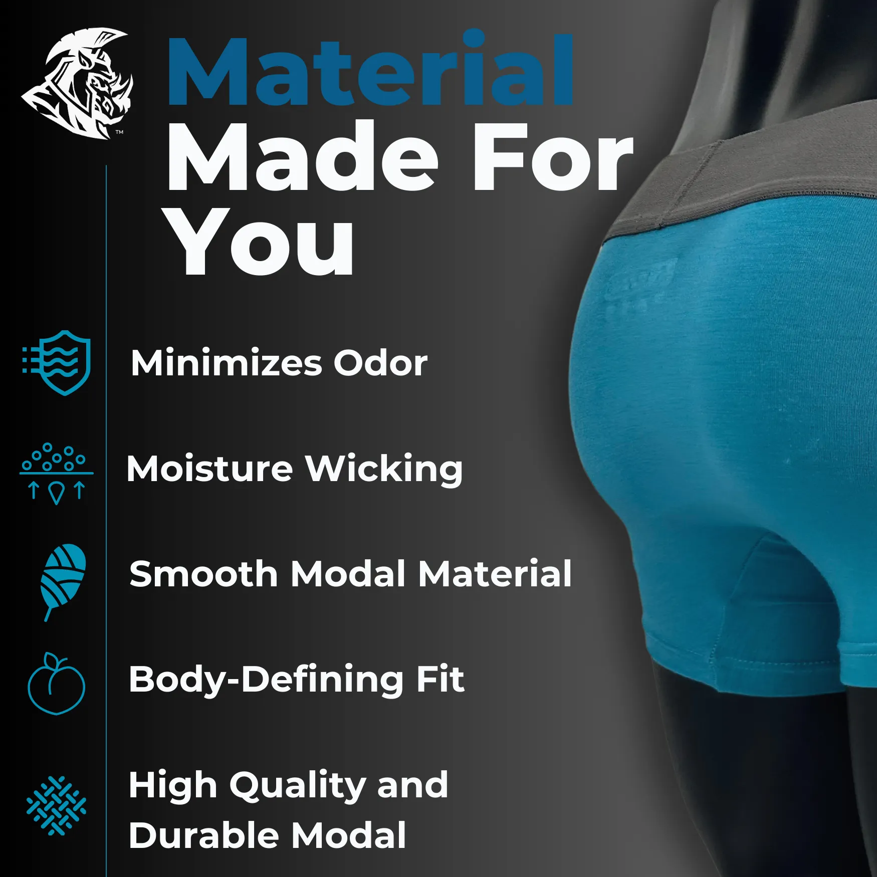 Modal 7in Boxer Briefs No Fly 3pk Red/Purple/Sky Blue