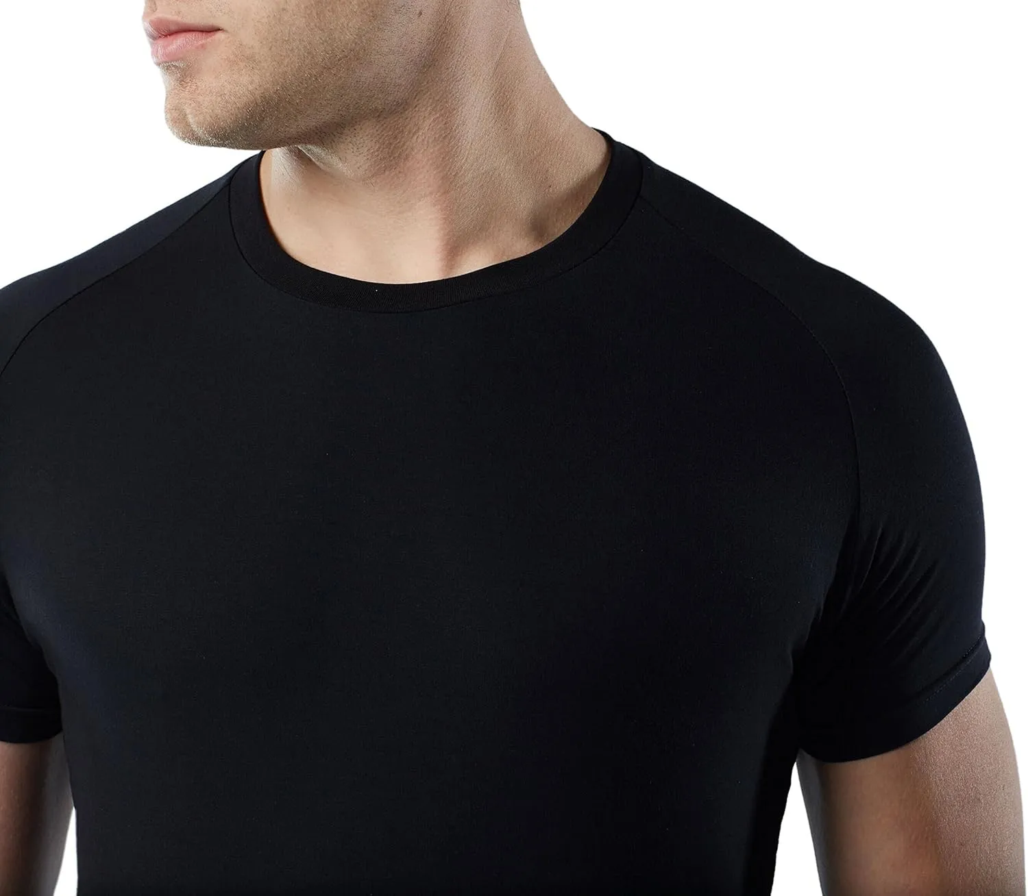 Mr. Davis Men's Bamboo Viscose Traditional Cut Crew Neck Undershirt - Stylish Crew Neck Undershirts for a 3 Pack