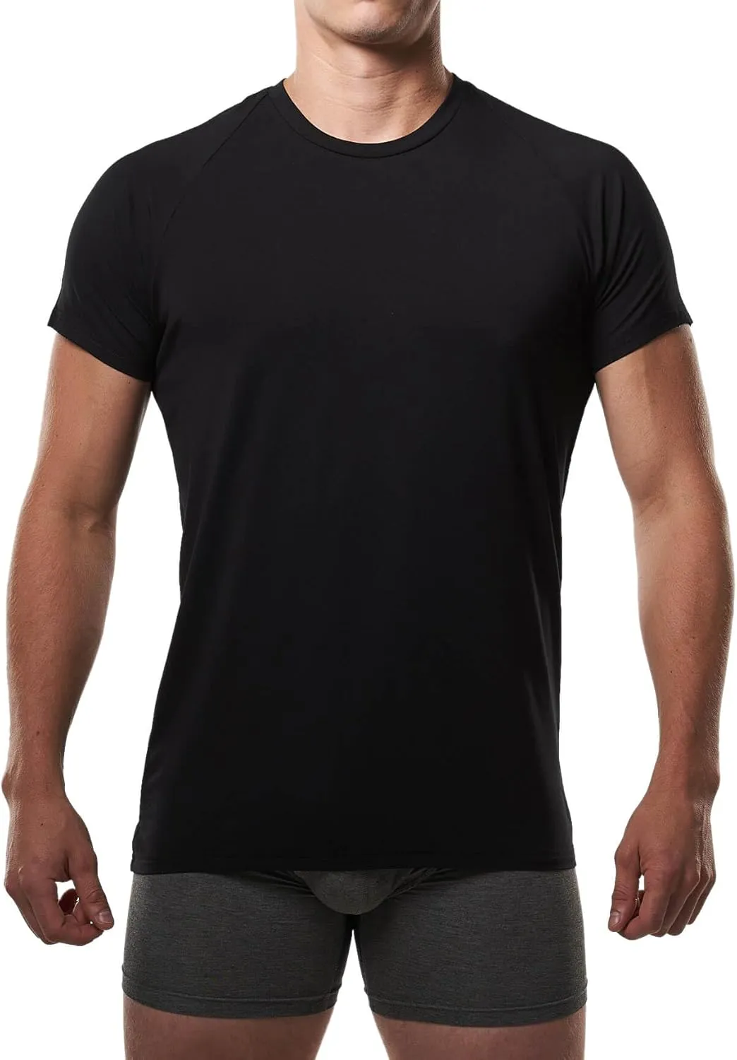 Mr. Davis Men's Bamboo Viscose Traditional Cut Crew Neck Undershirt - Stylish Crew Neck Undershirts for a 3 Pack