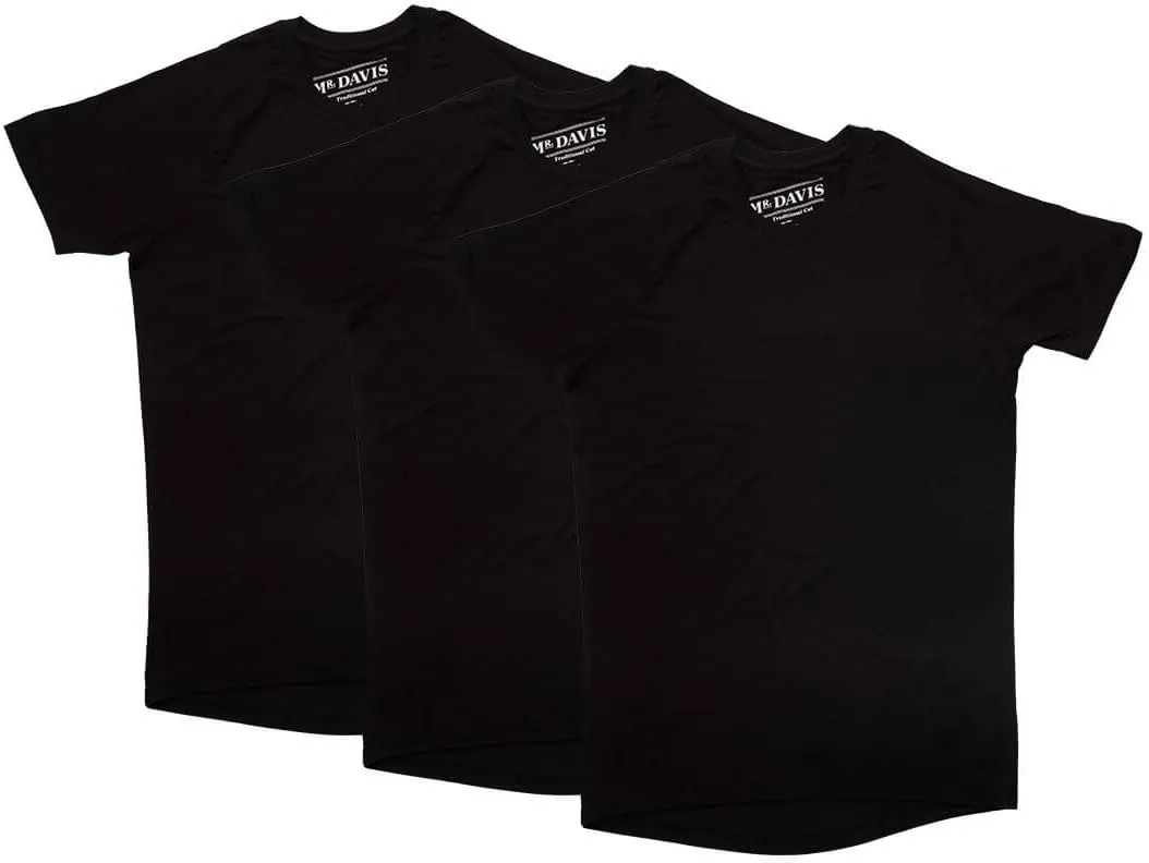 Mr. Davis Men's Bamboo Viscose Traditional Cut Crew Neck Undershirt - Stylish Crew Neck Undershirts for a 3 Pack