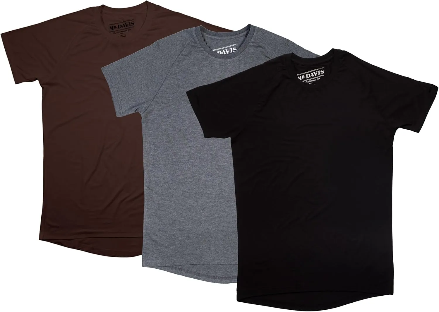Mr. Davis Men's Bamboo Viscose Traditional Cut Crew Neck Undershirt - Stylish Crew Neck Undershirts for a 3 Pack