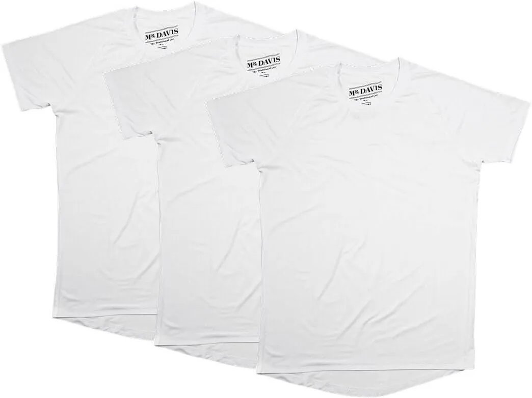 Mr. Davis Men's Bamboo Viscose Traditional Cut Crew Neck Undershirt - Stylish Crew Neck Undershirts for a 3 Pack