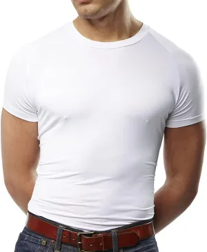 Mr. Davis Men's Bamboo Viscose Traditional Cut Crew Neck Undershirt - Stylish Crew Neck Undershirts for a 3 Pack