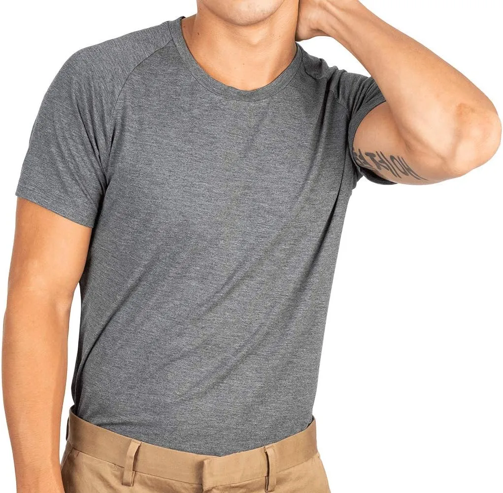 Mr. Davis Men's Bamboo Viscose Traditional Cut Crew Neck Undershirt - Stylish Crew Neck Undershirts for a 3 Pack