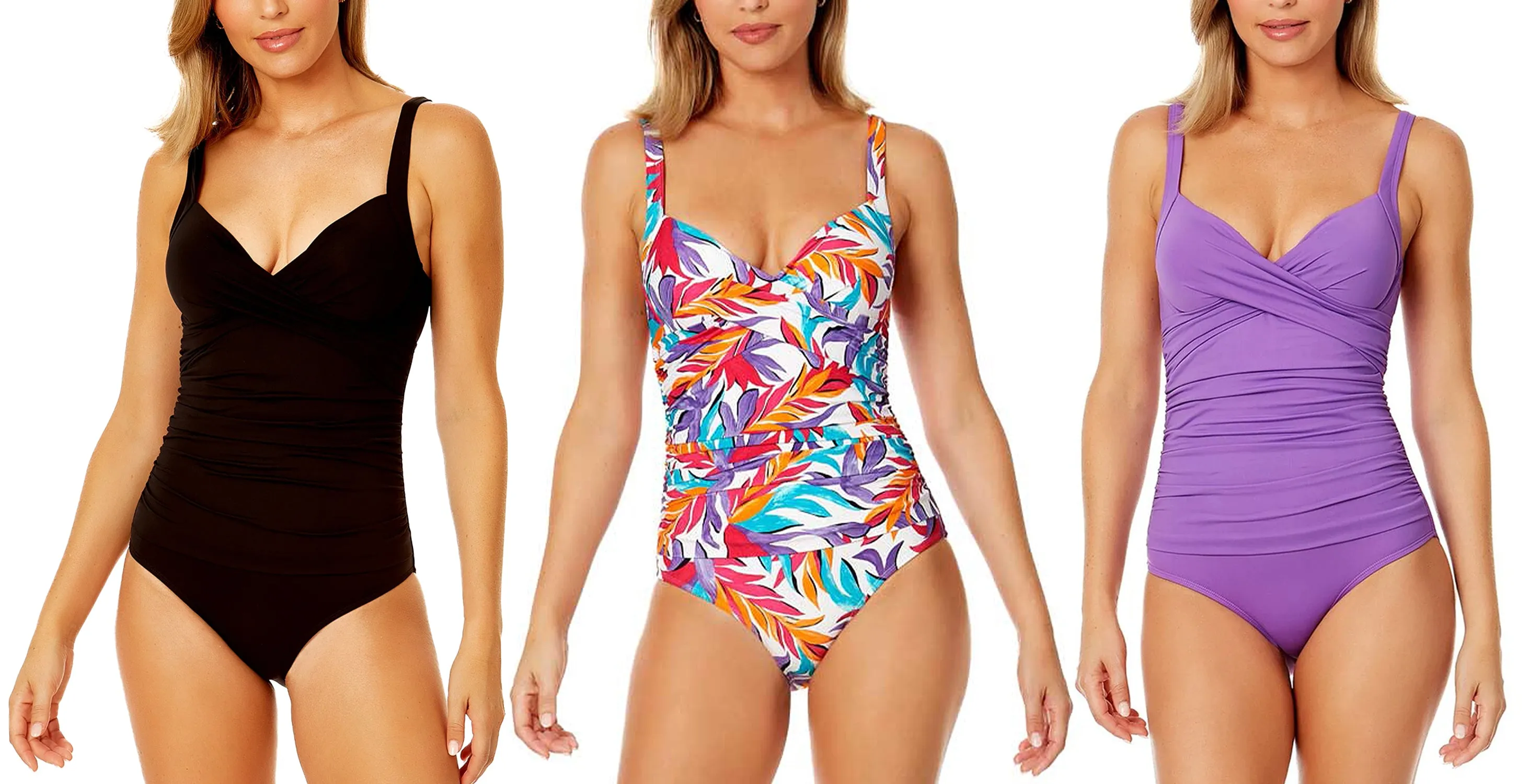 MS-AC1PCOLE - Women's Shirred One-Piece Swimsuit