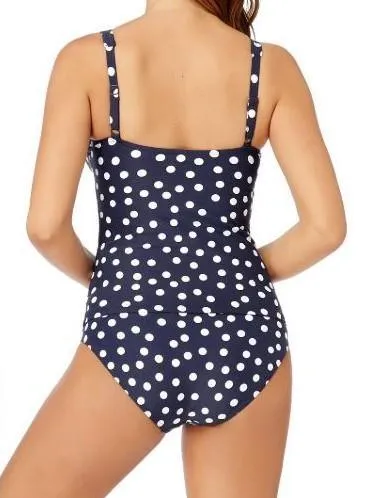 N33345 Niptuck Tankini Singlet Navy Polka Dot Multi Fit
