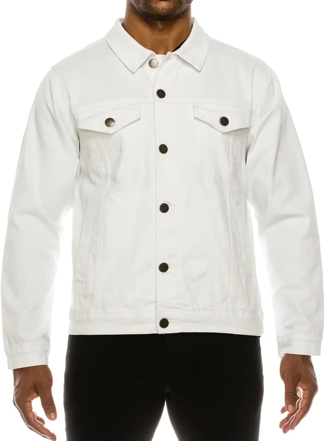 NE PEOPLE Men's Casual Denim Jacket - Button Down Long Sleeve Cotton Classic Jen Trucker Outerwear with Pockets