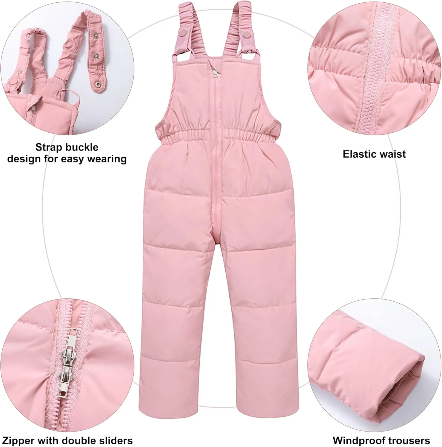 nilikastta Toddler Girls Snowsuit Winter Clothes Baby Girl Down Jacket Kids Hooded Fur Coat   Ski Bib Pants Snow Outfits