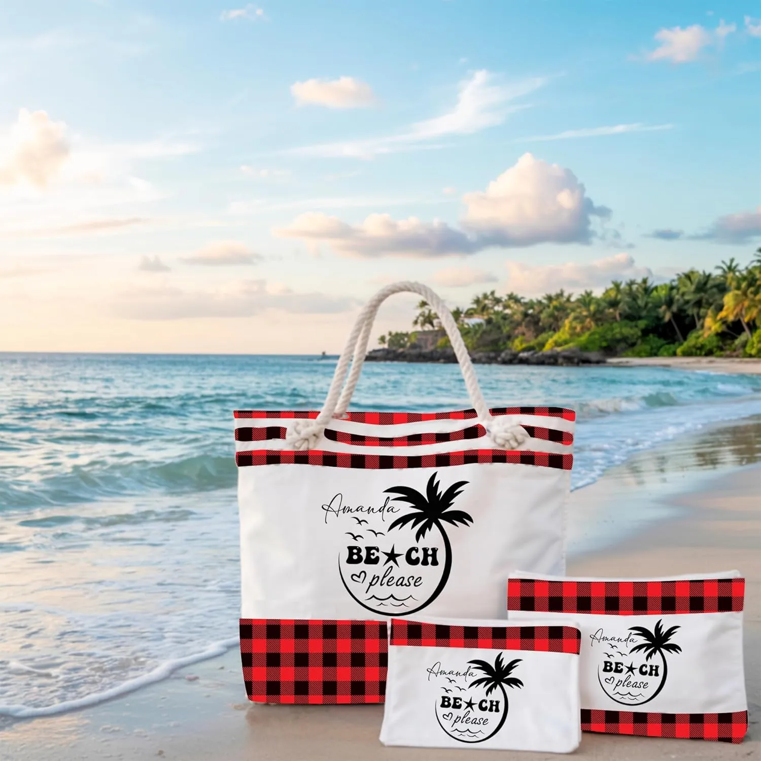 Noni Personalized Beach Tote Bag Print, Mom Gift Birthday, Gifts for Her, Bags Beach Grocery Shopping Bags for Women