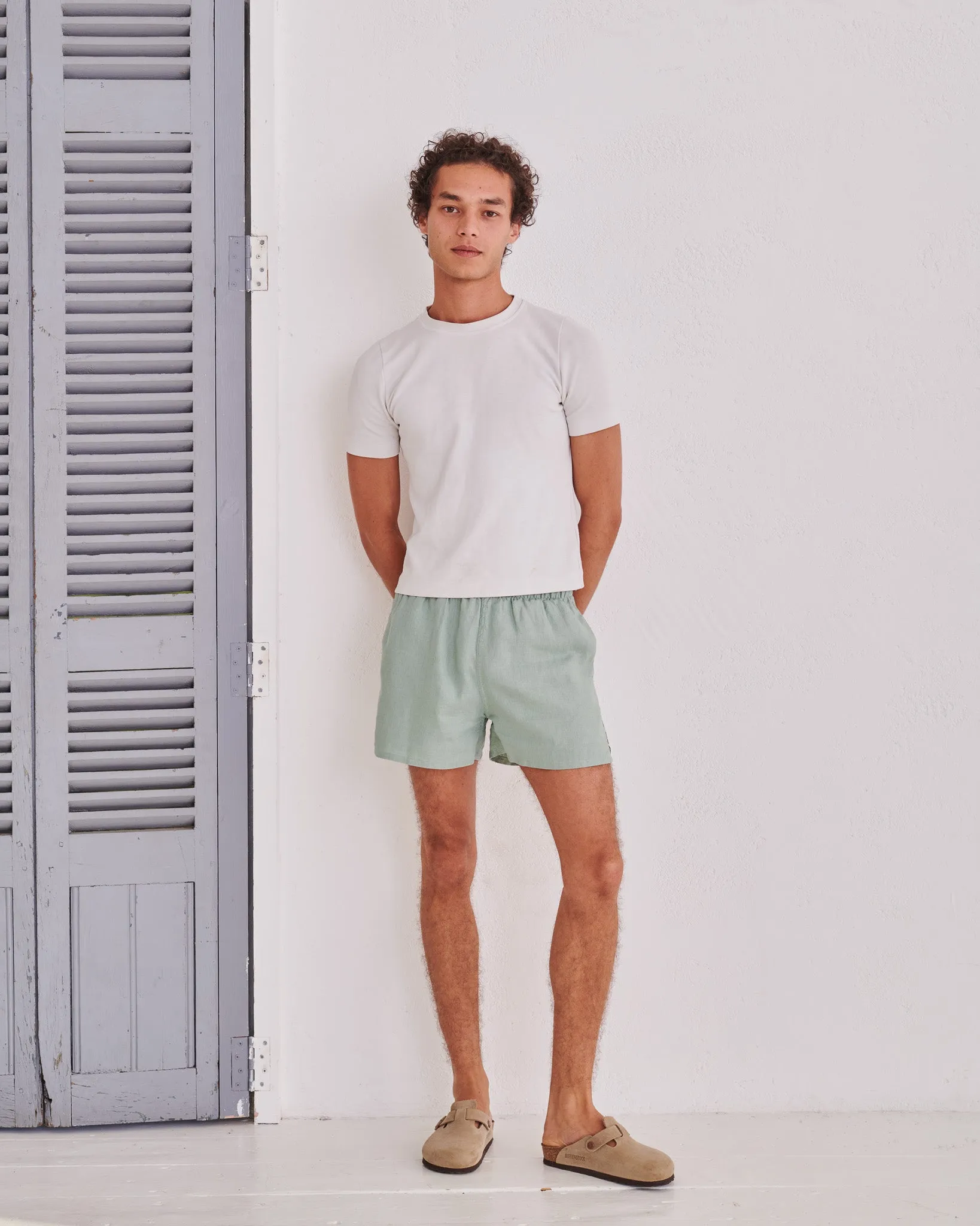Olive Hemp Short Shorts