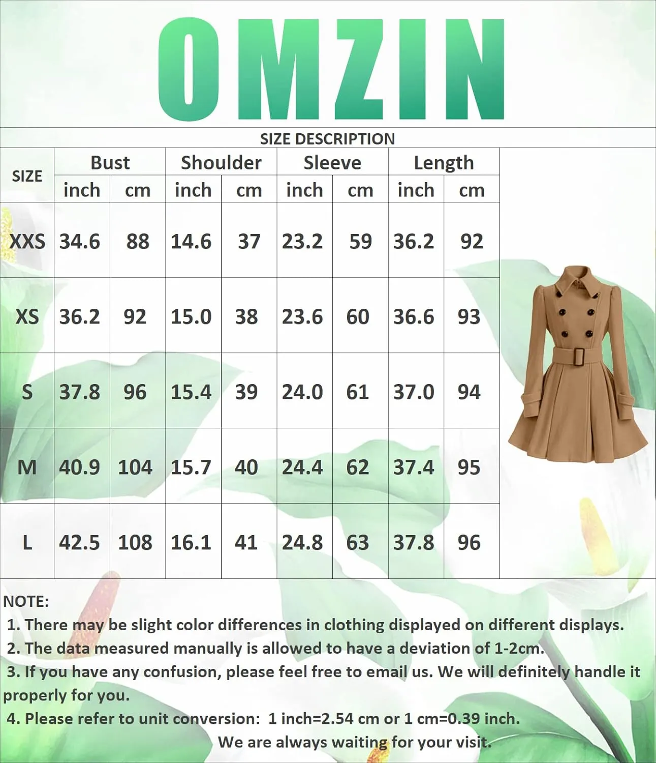 OMZIN Women's Long Shaggy Belted Pea Coat Slim Faux Fur Collar Coat Bridal Jacket with Belt