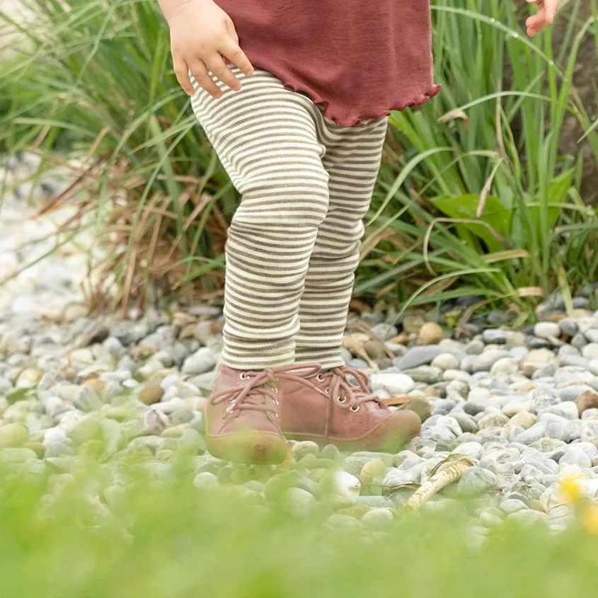 Organic Wool Leggings - Walnut/Natural - 3m-2y