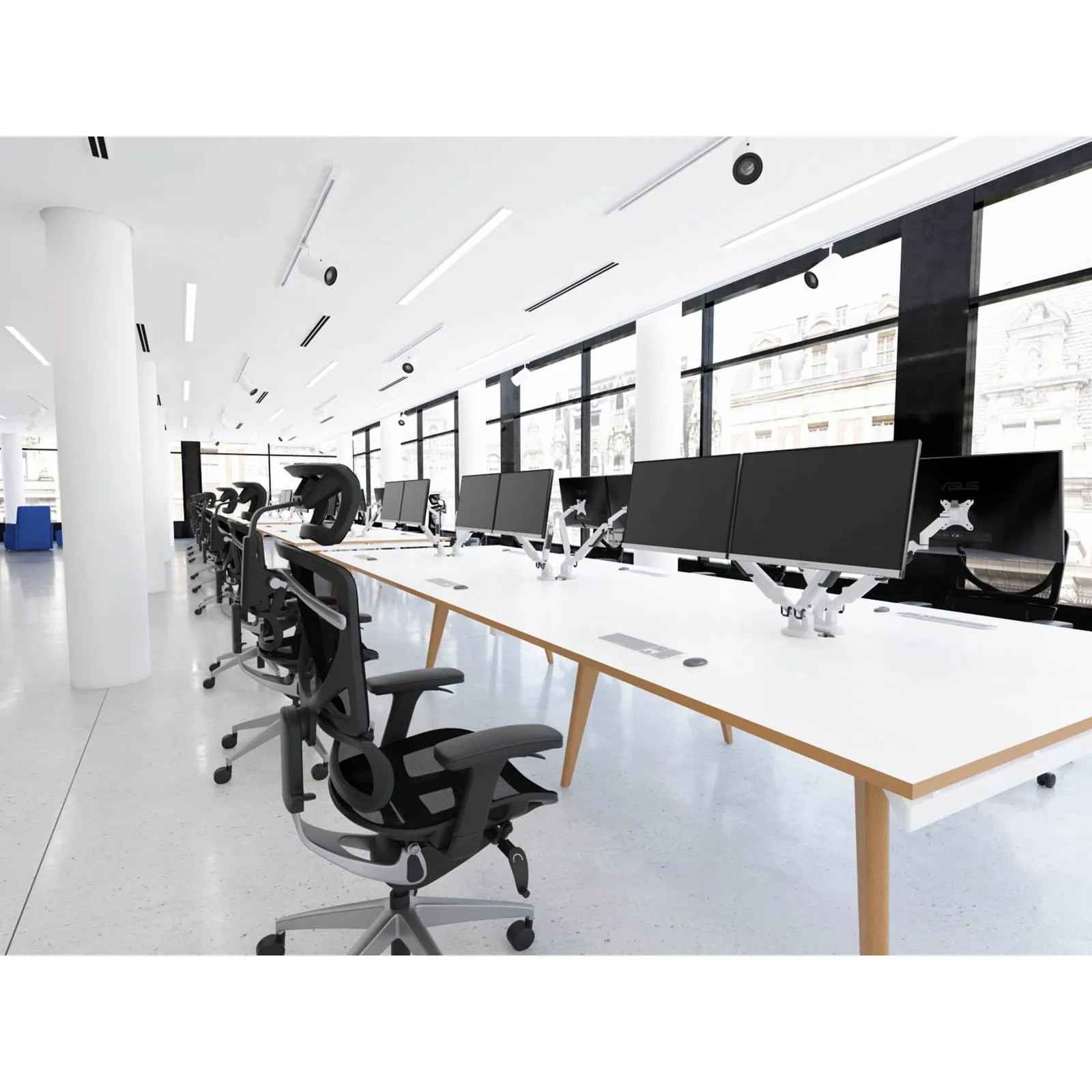 Oslo B2B Extension Kit - Rectangular MFC Desk/Table, Self-Assembly, Wooden Legs, Natural Wood Frame, 5-Year Guarantee, 1200/1400/1600x1600x750mm