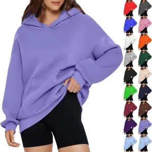 Oversized Sweatshirt for Women Comfort Fleece Hooded Sweatshirts Long Sleeve Pullover Cute Hoodies with Pocket