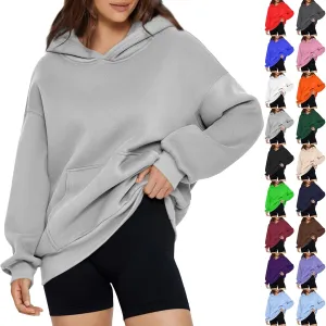 Oversized Sweatshirt for Women Comfort Fleece Hooded Sweatshirts Long Sleeve Pullover Cute Hoodies with Pocket