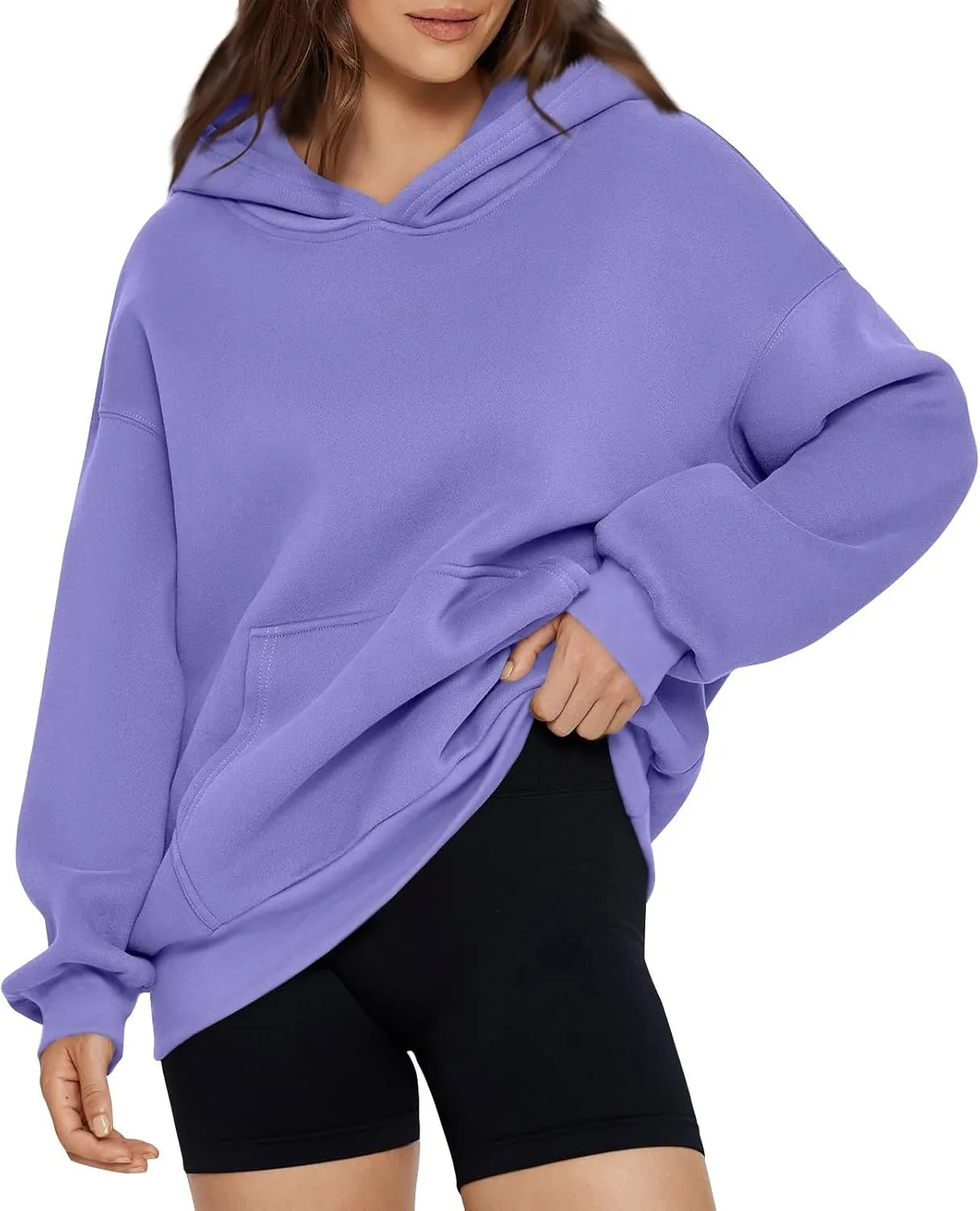 Oversized Sweatshirt for Women Comfort Fleece Hooded Sweatshirts Long Sleeve Pullover Cute Hoodies with Pocket