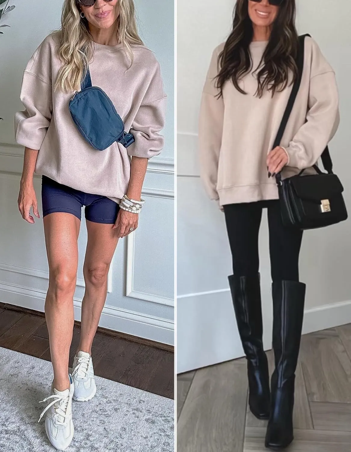 Oversized Sweatshirt for Women Fleece Crewneck Long Sleeve Loose Casual Pullover Top Fall Winter Trendy