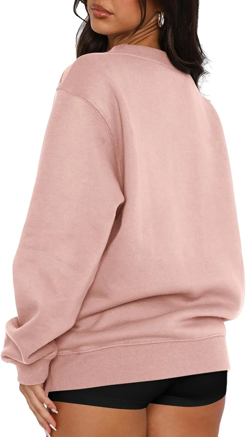 Oversized Sweatshirt for Women Fleece Crewneck Long Sleeve Loose Casual Pullover Top Fall Winter Trendy