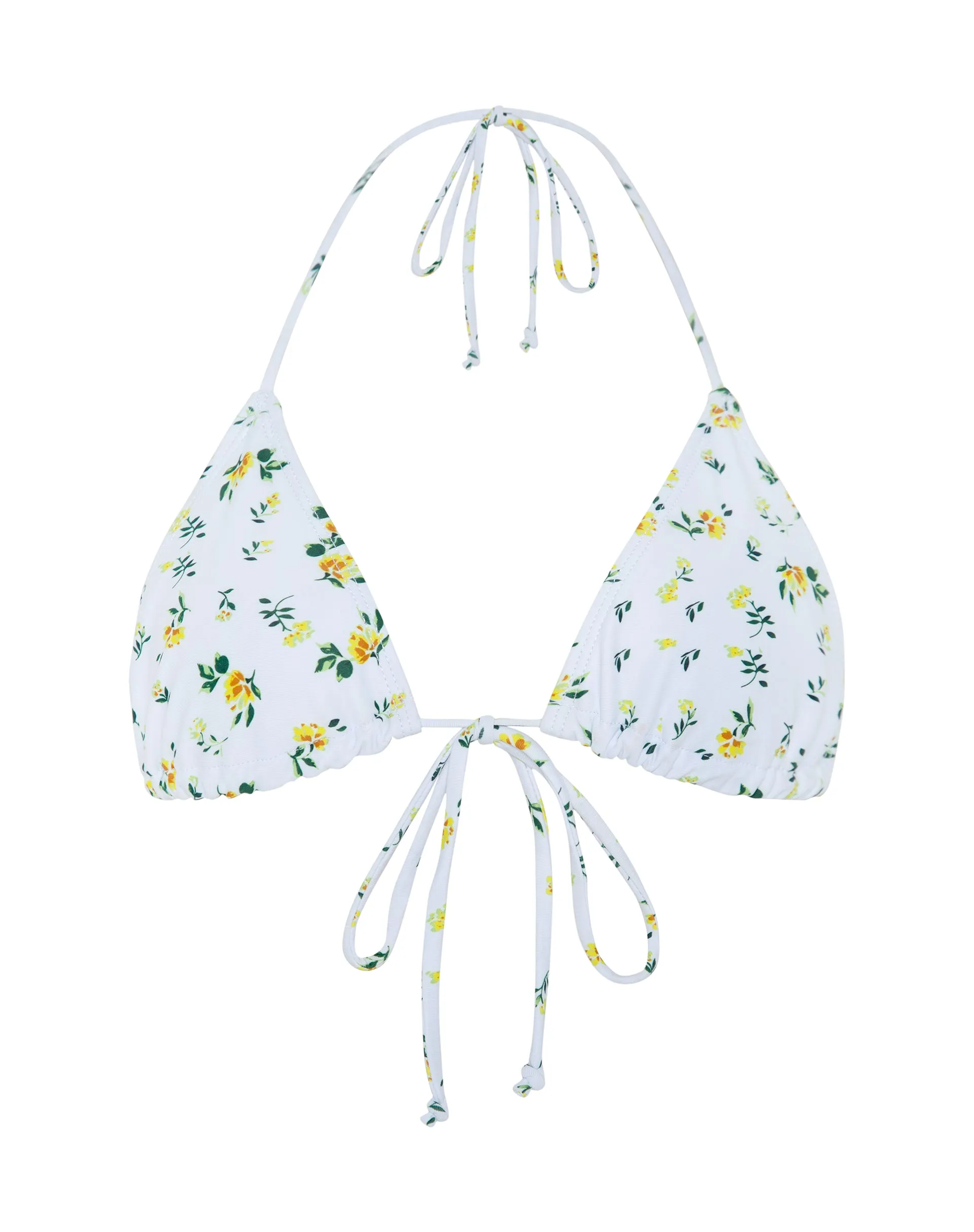 Pamita Bikini Top in Yellow Ditsy Floral