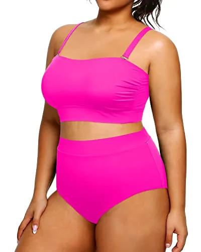 Plus Size Two Piece Swimsuits Straps Closure Bathing Suits for Women