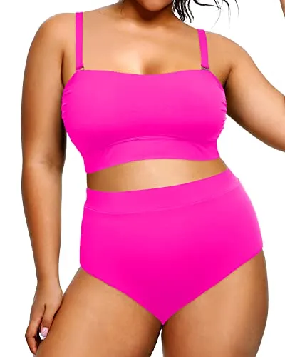 Plus Size Two Piece Swimsuits Straps Closure Bathing Suits for Women